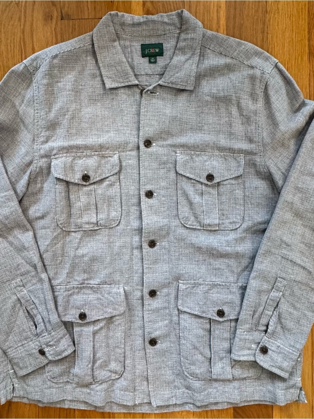 J.Crew Utility Shirt Jacket XL Herringbone Workwear Button Down Jacket